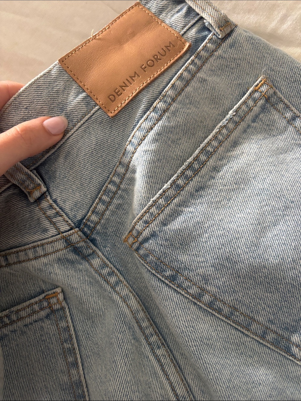 Denim Forum Aritzia Light Blue Jeans - Hi rise farrah wide jeans